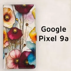 Pixel9a 手帳型ケース ワインレッド ピンク 花柄