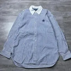 Ralph Laurem ラルフローレン ストライプ 長袖シャツ L 刺繍ロゴ