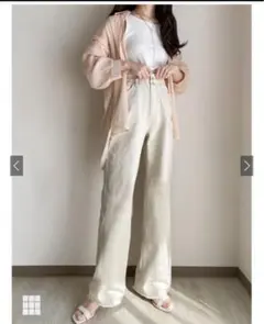 新品GRLホワイト ストレートデニム ハイウエストM