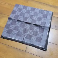 ★美品★ LANCEL ブラウン系 チェック柄 ハンカチ 約45cm