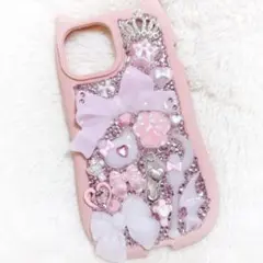 スマホケース iPhone15 ゴテゴテ デコ電 ピンク 量産型 地雷