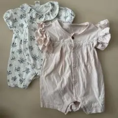 バースデイ　テータテート　フリル袖ロンパース 50-60 2点セット