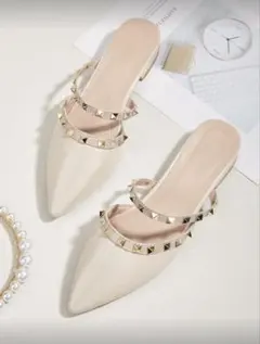 shein 新品　フラットミュール　ベージュ　23.5cm
