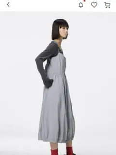 GU フロントジップバブルヘムワンピース　XL