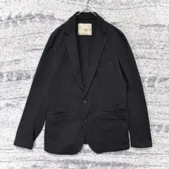ナノユニバース ブラック ストレッチ テーラードジャケット M 春秋 裏地なし