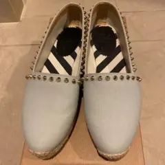 美品　クリスチャンルブタン　エスパドリーユ　スパイク　グレー　ゴールド