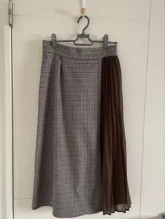 ワールド OPAQUE.CLIP スカート 38M チェック 茶系　ダックス好き
