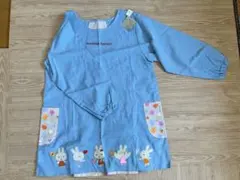 【新品未使用】WARABE FAMILY うさぎの水色エプロン