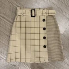 INGNI 柄切替チェック台形スカート