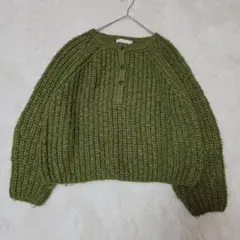 MOUSSY マウジー オリーブグリーン ニットセーター F