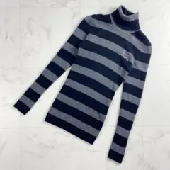 バーバリーブルーレーベル タートルネックニット グレー サイズ38*XC18