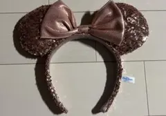 東京ディズニーリゾート ミニーマウス耳カチューシャ　ピンク　スパンコール