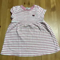 DOUE.B 半袖トップス 80サイズ ピンクストライプ