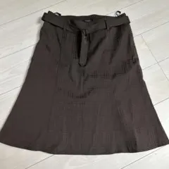 バーバリーロンドン ノバチェック スカート 膝丈 ベルト ブラウン 40サイズ