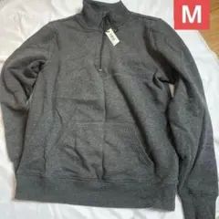 スウェット　裏ボア　グレー　レディース　M 長袖　クォータージップ