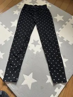 ネイビー 水玉模様 カジュアルパンツ 秋冬用 タイムセール中