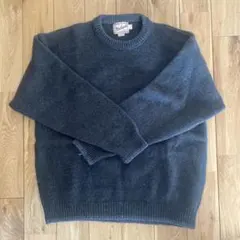 Woolrich ウール クルーネックセーター ダークグリーン　90s USA製のサムネイル