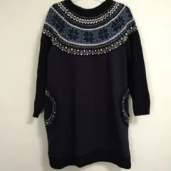 【匿名配送】BEAMS HEART　ワンピース　フリーサイズ　ネイビー