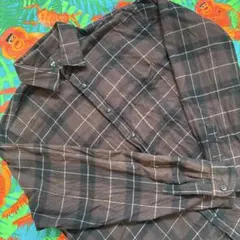 UNIQLO ブラウン チェックネルシャツ