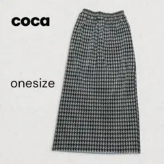 【美品】coca ワンサイズ 千鳥格子 プリーツ ロングスカート 総ゴムのサムネイル