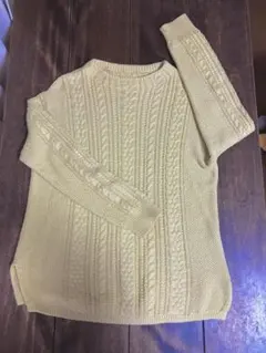 綿100% 黄緑色ニット　無印良品