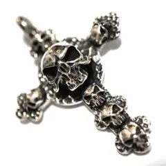 送料無料 ネックレス ペンダントトップ スカル 髑髏 ドクロ 十字架 贈り物