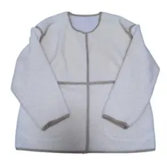 アイボリー ボアジャケット　フェイクムートン　リバーシブル　ビッグシルエット