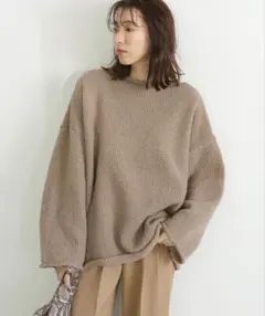 select MOCA ローゲージボートネックニット