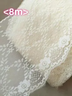 ＜訳アリ品＞＜8ｍ＞広幅　ラッセルレース　クリーム色