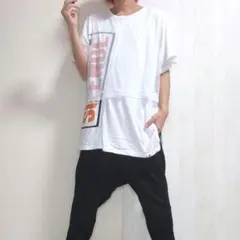 DIESEL メッシュ ロング丈 オーバーサイズ Tシャツ ホワイト XXS