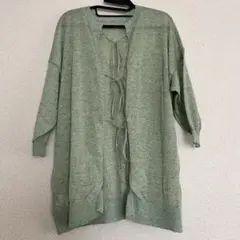 5部袖カーディガン　グリーン