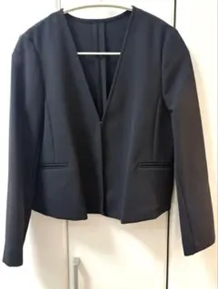 ノーカラー　ジャケット　ネイビーのサムネイル