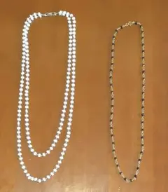 ネックレス　白と銀２連　黒と金　２本セット　正装　入学式　結婚式　卒業式