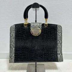 FRIENDLY ORIGINAL ハンドバッグ　パイソン柄 型押し