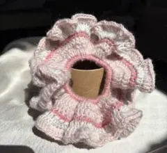 かぎ編み　フリル　シュシュ