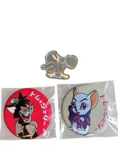 刺繍缶　バッジ2個セット トムとジェリー　ポップアップストア限定　即日配送！