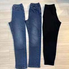ユニクロ デニム2本＋ジョガーパンツ1本　150