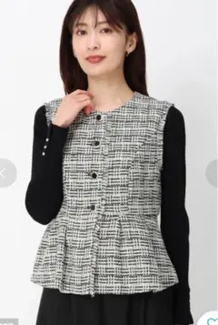 MISCH MASCH ミッシュマッシュ ツイードペプラムジレ