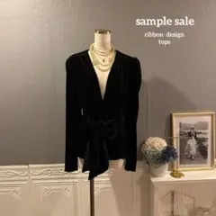 【sample sale】高級ベロア　リボンデザイン　topsのサムネイル