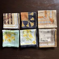 FENDI/Burberry/Dior ブランド ハンカチ 6点 まとめ売り