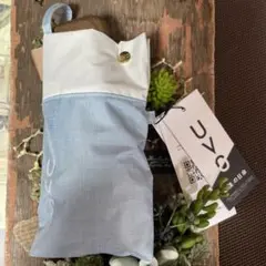 【大人気商品！】最強の日傘！UVO 晴雨兼用清涼日傘　水色&オフのバイカラーのサムネイル