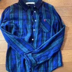 GIORDANO M 長袖シャツ 青・緑・茶チェック