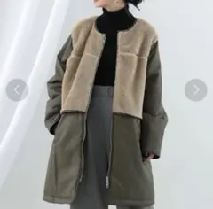 Ray BEAMS ボア キリカエ ジップ コート　アウター　ジャケット　中綿のサムネイル