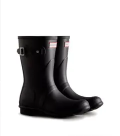 Hunter レディース オリジナル ショート レイン ブーツ - ブラック