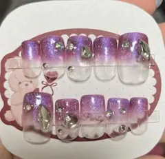 [サイズオーダー]グラデーション紫ネイルチップセット