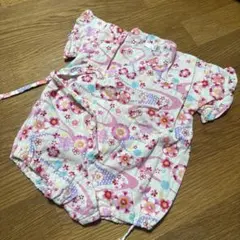 ロンパース 甚平　花柄　70