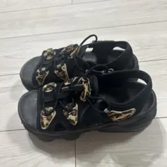 希少 美品✨NIKE✨エアマックスココ レオパード ハラコ 24cm 厚底 黒