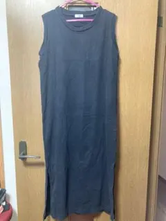 【LOWRYS FARM】ノースリーブロングワンピース 黒