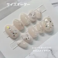 くまネイル クリスマスネイル ツリーネイル ホワイトネイル リースネイル