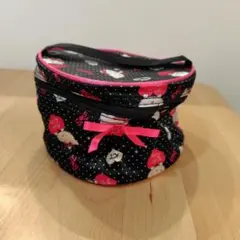 Hello Kitty ハート型 バニティポーチ ブラック